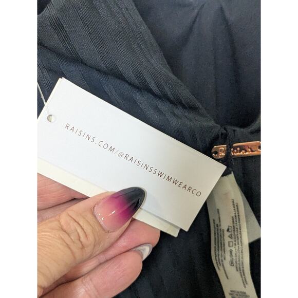 Raisins Beach Cove Solid Cheeky Black Swimsuit Womens Size Small NWT - Picture 8 of 10